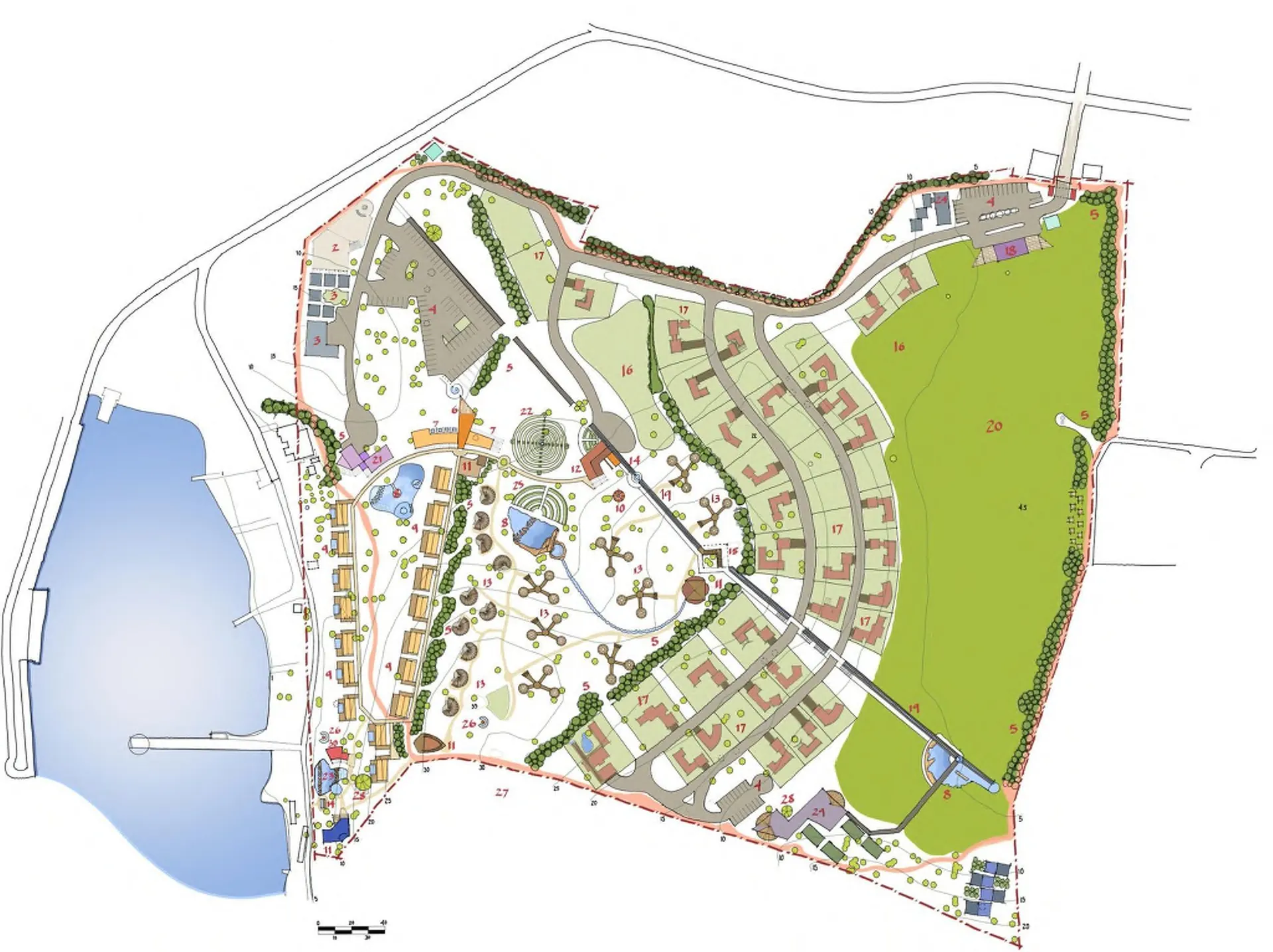 Master plan drawing of the Ch'ulel development