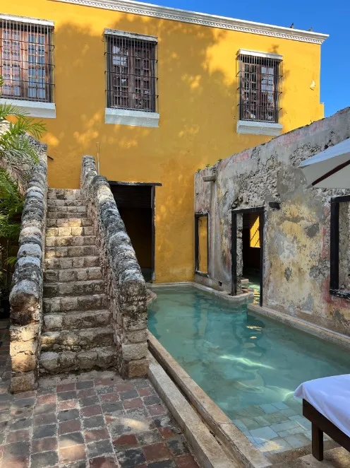 Colonial courtyard pool in Campeche