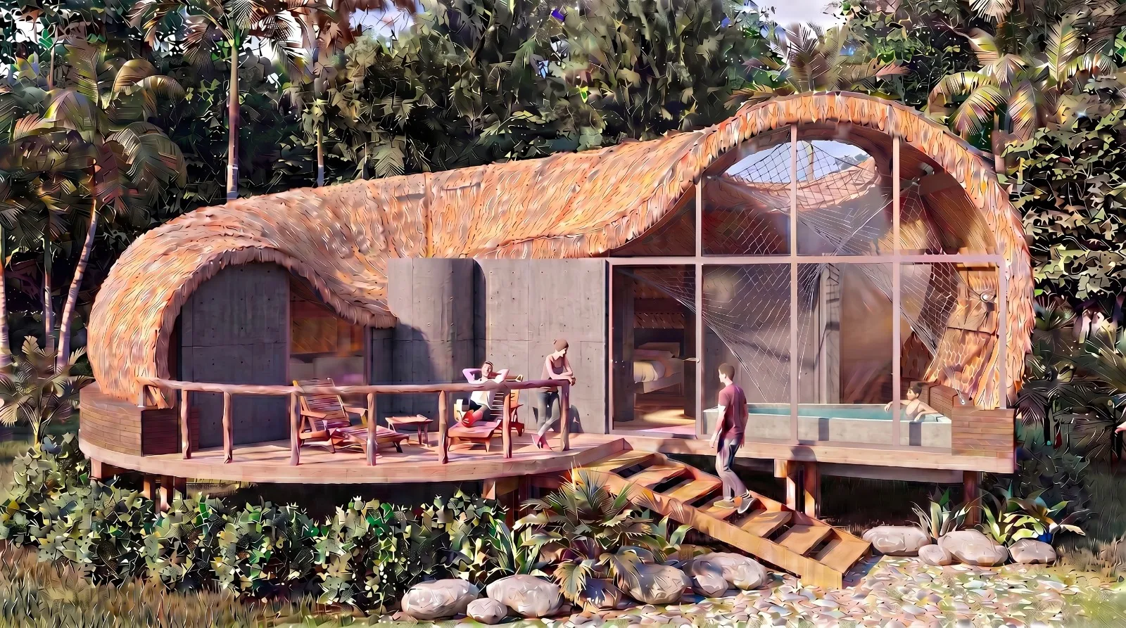Eco Glamp suite — front elevation