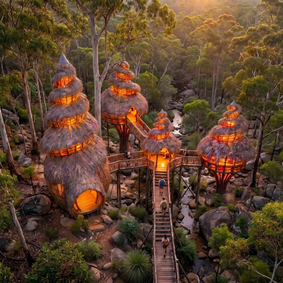 Elevated pods over the landscape