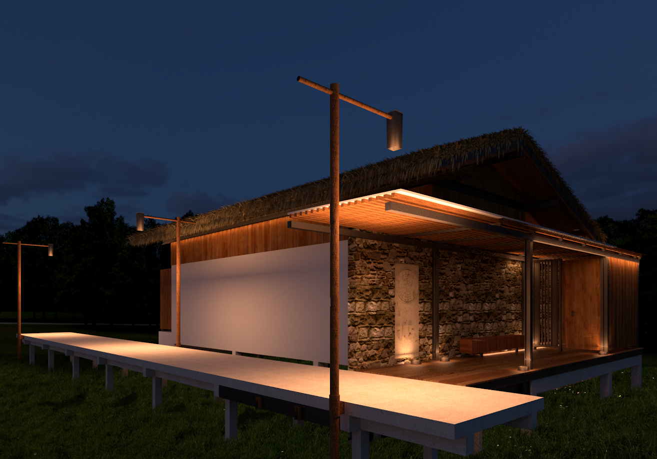Eco Stay villa — evening lighting